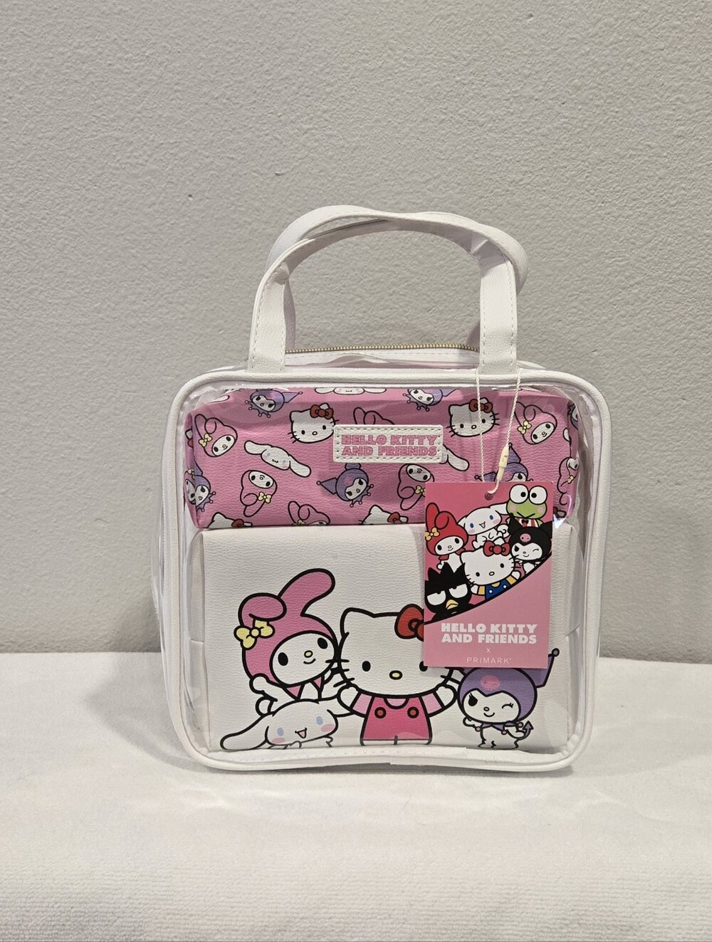 Hello Kitty And Friends NWT Clear Tote with 2 Sanrio Cosmetic Cases Included